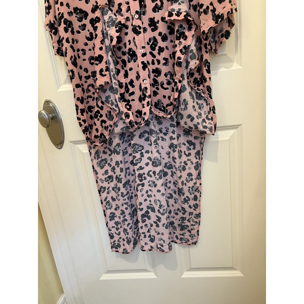 Maeve Pink and Black Leopard Print Midi Dress - Picture 3 of 5